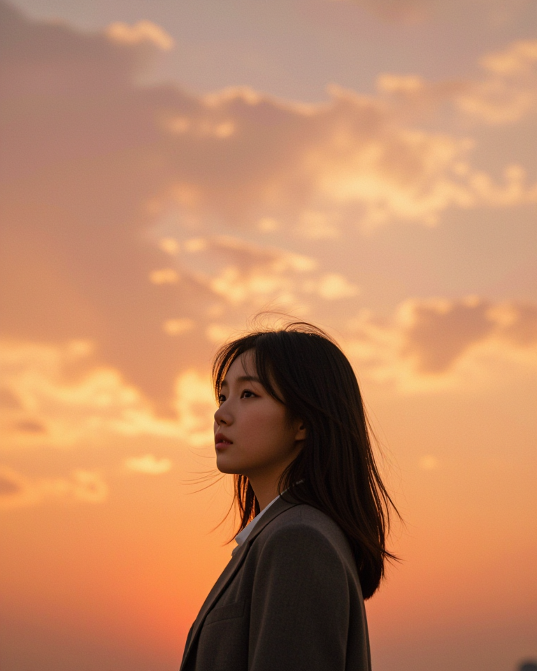 노을빛 아래 나